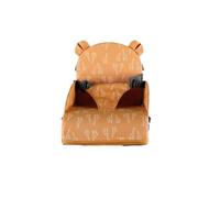 NOUKIE'S - Rehausseur Ocre Bébé de 9 mois à 3 ans Chaise Enfant avec Dossier et Coussin- Léger, Pliable et Nomade - Harnais, Sécurité - Imperméable, Déhoussable et Lavable - Max 13 kg - Idéal Voyage