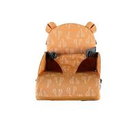 NOUKIE'S - Rehausseur Ocre Bébé de 9 mois à 3 ans Chaise Enfant avec Dossier et Coussin- Léger, Pliable et Nomade - Harnais, Sécurité - Imperméable, Déhoussable et Lavable - Max 13 kg - Idéal Voyage