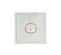 Noukie's - Tapis de Parc 75 x 95 cm Réversible en Veloudoux Gris Clair - Babou & Kendi Lion - Tapis de Jeu Doux et Moelleux pour Bébé - Compatible Arche d’Éveil - Accessoire Chambre Bébé