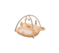 NOUKIE'S - Tapis d'Éveil Bébé - Beige - Fluffy la vache - Tapis d’Activités Sensoriel avec Jouets Suspendus - Motricité, Développement Éveil - Lavable Machine - Naissance - Cadeau