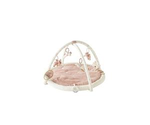 NOUKIE'S - Tapis d'Éveil Bébé - Rose - Lina & Joy - Tapis d’Activités Sensoriel avec Jouets Suspendus - Motricité, Développement Éveil - Lavable Machine - Naissance - Cadeau