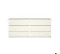 Noulan commode 6 tiroirs décor chêne blanc.