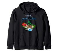 Nouméa Nouvelle-Calédonie Tortue Marine Hibiscus Cocotiers Sweat à Capuche