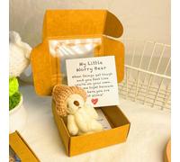Nounours en Peluche,Petit en Peluche Fait Main dans Sa Boîte - Compagnon Animal Positif Fait Main avec Décoration d'Intérieur Douce et Inspirante pour la Saint-Valentin, la Fête des Mères et