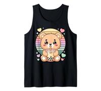 Nounours Mignon Bubble Tea Boba Amour Arc en Ciel Débardeur