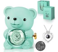 Nounours Ours Rose Eternelle Collier Cadeau pour Femme Mère Maman Original