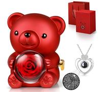 Nounours Ours Rose Eternelle Collier Cadeau pour Femme Mère Maman Original