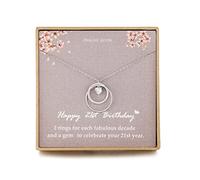 NOURISHLOV Cadeau d'anniversaire pour elle, collier en argent sterling avec 2 cercles en oxyde de zirconium pour femme, cadeau de 21 ans, cadeau d'anniversaire pour meilleure amie ou fille
