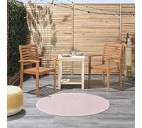 NOURISON Essentials Tapis de Sol d'intérieur/extérieur, Nettoyage Facile, ne perd Pas Ses Poils, pour Chambre à Coucher, Salon, Salle à Manger, Jardin, terrasse, Patio (Rond de 1,2 m) - Rose
