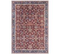 Nouristan Asmar Tapis de Salon - Orient Touch - Motif Floral - Tissu Plat - pour Salle à Manger, Salon, Chambre à Coucher - Bordeaux - 80 x 200 cm