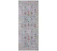 Nouristan Asmar Tapis de Salon - Orient Touch - Motif Floral - Tissu Plat - pour Salle à Manger, Salon, Chambre - Bleu - 80 x 200 cm