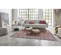 Nouristan Asmar Tapis de Salon - Orient Touch - Motif Floral - Tissu Plat - pour Salle à Manger, Salon, Chambre à Coucher - Bordeaux - 160 x 230 cm