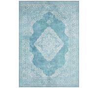 Nouristan Carme Asmar Tapis de Salon Orient Touch - Motif Floral - Tissu Plat - pour Salle à Manger, Salon, Chambre - Aquamarine, 160 x 230 cm, Polyester, 160 x 230 cm