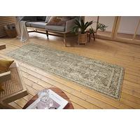 Nouristan Luxor Tapis d'intérieur et d'extérieur Orient - Tissu Plat Oriental Vintage usé Lavable, résistant aux intempéries et aux UV pour Balcon, terrasse, Jardin, Salon - Noir crème, 80 x 200 cm