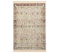 Nouristan Naveh Orient Tapis de salon à poils courts avec franges - Vintage - En velours oriental - Pour salle à manger, salon, chambre à coucher - Multicolore - 135 x 195 cm - Rayon beige - 135 x 195 cm