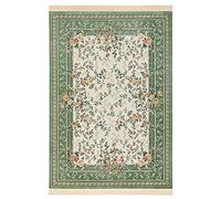 Nouristan Naveh Orient Tapis de Salon à Poils Courts avec Franges - Vintage - en Velours Oriental - pour Salle à Manger, Salon, Chambre à Coucher - Vert crème, 135 x 195 cm, Rayon, 135 x 195 cm