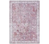 Nouristan Vivana Asmar Tapis de salon Orient Touch Motif Floral à Poils Courts, Tissu Plat, pour Salle à Manger, salon, Chambre à Coucher, Rouge Framboise, 80 x 200 cm, Polyester, 80 x 200 cm