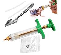 Nourrissage à la Main pour oisillons Kit de 6 pièces Comprenant Une seringue de 20 ML avec Tuyau et cuillères Un Dispositif d'alimentation Manuelle avec Graduation et vis positionnement.
