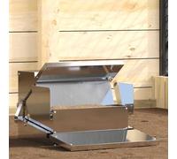 Nourrisseur à Pédale pour Poules en Acier, 50 x 40 x 29 cm | Acier résistant, mécanisme pédale automatique, humidité, usage intérieur extérieur, entretien facile