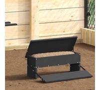 Nourrisseur à Pédale pour Poules en Acier Noir 48,5 x 39,5 x 19 cm | Acier durable, antinuisibles, intérieur extérieur, entretien chiffon sec, assemblage simple