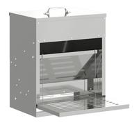 Nourrisseur à pédale pour poules - vidaXL - Argent - Acier galvanisé - 33x42x40 cm - Capacité 10 kg