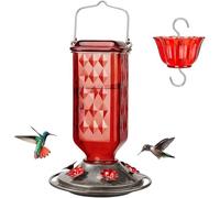 Nourrisseur Hummingbird Suspendu - Réservoir Plastique, Crochet Métallique | Mangeoire Étanche Anti-Fourmis, Décoration Créative Jardin Clôture Potager Apiculture Paysagisme Maison Verte
