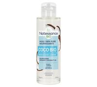Nourrit et répare corps et cheveux - LEA NATURE Huile Coco Bio, 100% d'origine naturelle, riche en acide laurique, flacon 100mL - Lot de 3