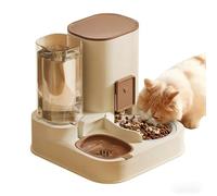 Nourriture Automatique 2 en 1, Distributeur de Nourriture de Voyage et Distributeur d'eau pour Chiens, Chats, Animaux domestiques, Amovible, Facile à Nettoyer, la Taille du Rabat est réglable, bac en