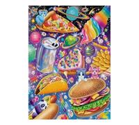 Nourriture Burger Pizza 1000pcs Mini Puzzle pour Famille Difficile | 38x26cm Carton Décor Salon Structure Durable Cadeau Anniversaire Soulagement Du Stress