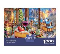 Nourriture dans Une Ville colorée 1000 Pièces Puzzle Adultes Illustration apaisante Puzzle Carton Extra-épais - Anti-Stress Voyage, Noël Cadeau 12+, Entraînement Cérébral Sympa 38x26cm/1000pcs