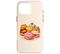 Nourriture en Forme de Beignet pour Chaton, drôle de Chat, Beige, pour Les Amoureux des Chats Coque pour iPhone 16 Pro Max