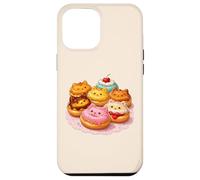 Nourriture en Forme de Beignet pour Chaton, drôle de Chat, Beige, pour Les Amoureux des Chats Coque pour iPhone 12 Pro Max