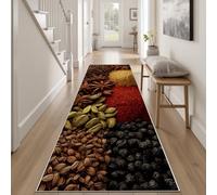 Nourriture Épices Tapis de Cuisine Devant Evier Antidérapant Lavable 60 x 210 cm, Rustique Herbes Tapis de Passage, Cuisine Assaisonnement Carpet pour Chambre à Coucher Descente de lit Salon Interieur