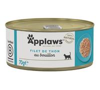Nourriture humide Applaws 100% au bouillon de thon pour chats - 24 boîtes de 70 g