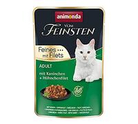 Nourriture humide pour chat avec lapins + filet de poulet (18 x 85 g), nourriture humide pour chat sans céréales ni sucre d'animonda, ingrédients frais et charnus