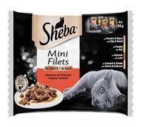 Nourriture humide pour chat - SHEBA - Mini Filets en sauce - Sélection du boucher - 5 sachets 85g