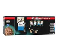 Nourriture humide pour chat - SHEBA - Sauce Collection - 4 variétés - 40 sachets de 85g - Ingrédients naturels