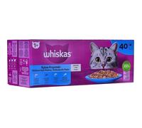 whiskas Nourriture humide pour chat adulte 1 + poisson au choix en gelée 40 x 85 g