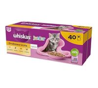 Whiskas Junior Nourriture humide pour chat - Volaille au choix - 40 sachets de 40 x 85 g (1 grand paquet) - Nourriture humide de qualité supérieure pour chats en croissance de 2 à 12 mois