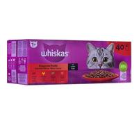 WHISKAS Classic Meals - Morceaux de viande en sauce (boeuf, poulet, agneau & volaile) - 40x85 g