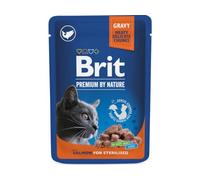 Nourriture humide pour chats après stérilisation saumon en sauce BRIT PREMIUM CAT Sterilised 10x100g