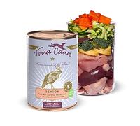 Nourriture humide Terra Canis Senior - Pour chien - Qualité alimentaire riche - Avec dinde, papaye, borrache et herbes de santé - 400 g - Faible allergène, sans céréales et sans gluten