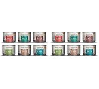 Nourriture Humide Venandi Animal Premium pour Chats, Pack d'essai III, Poulet, Dinde, bœuf, Poulet + Lapin, Veau, Dinde, 6 x 200 g, sans céréales et Naturelle, 1,2 kg (Lot de 2)