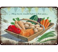 Nourriture Légumes Ils ont bien meilleur goût quand vous..., Plaques murales en métal Plaques en étain 8x12 pouces Bar Cuisine Maison Homme Cave Chambre Salon Salle à manger Cuisine Café Bar Cadeaux
