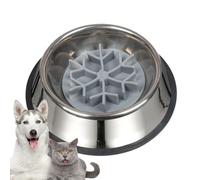Nourriture lente pour chiens - Assiette anti-étouffement - En silicone et acier inoxydable pour prévenir les accidents | Pour chiens, chiots, chats, petites moyennes et grandes races