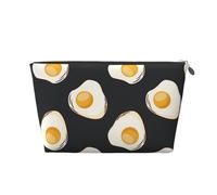 Nourriture Oeufs Au Plat Noir, Trousse de Toilette Trousse de Maquillage Sac à cosmétiques Trousse de Toilette de Voyage Portable