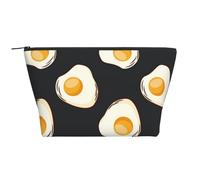 Nourriture Oeufs Au Plat Noir, Trousse de Toilette Trousse de Maquillage Sac à cosmétiques Trousse de Toilette de Voyage Portable