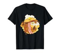 Nourriture Paysage Gaufres aux œufs de Bacon T-Shirt Graphique avec Valeur