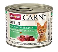 Nourriture pour chat Carny Kitten d’animonda, nourriture humide pour chat jusqu’à 1 an, bœuf, poulet + lapin, 6 x 200 g