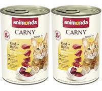 Nourriture pour Chat Carny Senior, Nourriture Humide pour Chat à partir de 7 Ans, bœuf + Poulet avec Fromage, 6 x 400 g (Lot de 2)